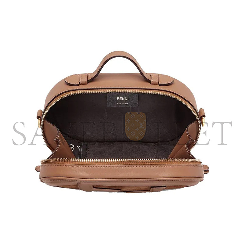 FENDI CAPPUCCINO LEATHER AND SUEDE CROSSBODY BAG 8BS058AHSBF1FVX (21*13*8cm)